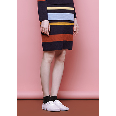 [50% SALE]multi stripe skirt