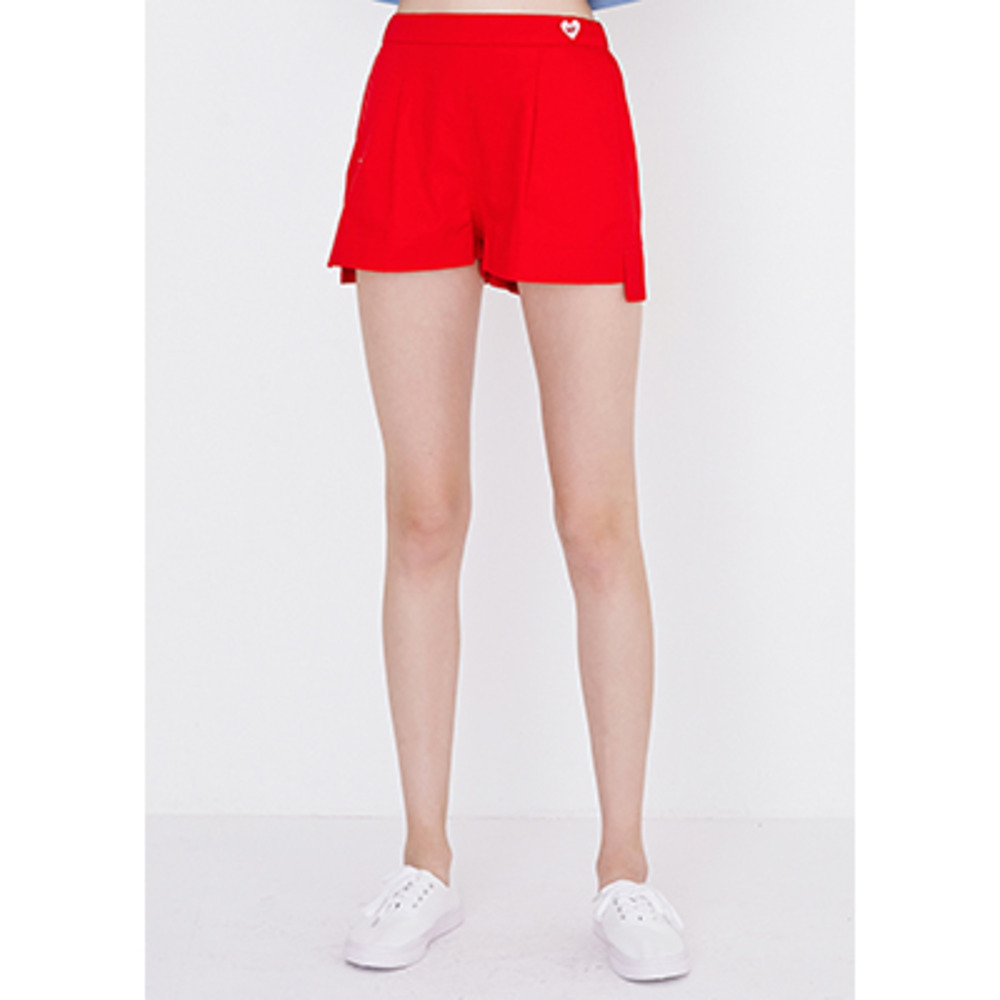 relax slit shorts(red)