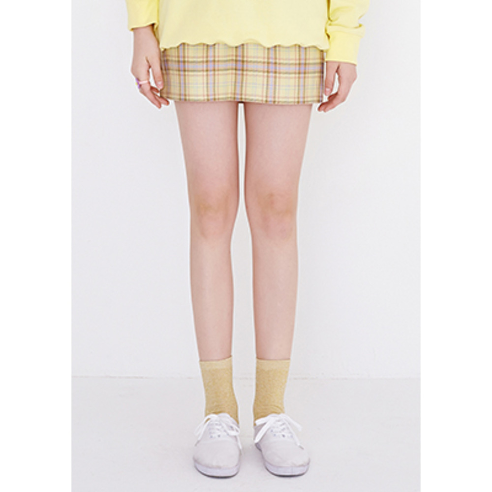 [30%sale]check mini skirt(lemon)